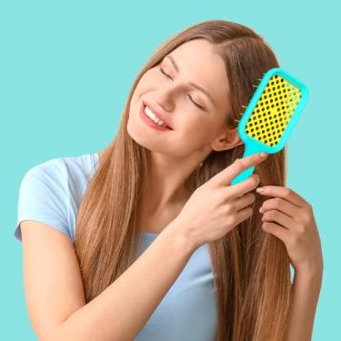 Imagem de Escova de cabelo ventilada | Escova de cabelo de secagem e antiestática para um estilo suave | Escova desembaraçadora leve com massagem no couro cabeludo