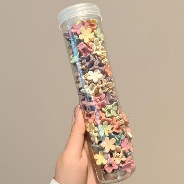 Imagem de 50 peças de grampos de cabelo de flores pequenas com pacote de caixa, mini clipes para mulheres com aderência forte, garras pequenas fofas para acessórios de cabelo fino e grosso, presentes de festa