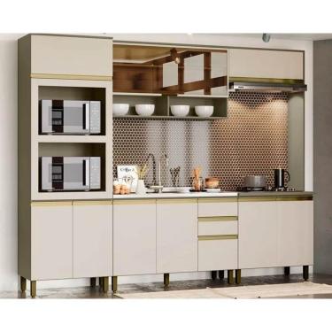 Imagem de Cozinha Modulada Henn 7 Peças (2 Aéreos+2balcões+1paneleiro+2complemento) Cpt93 Duna-cristal-henn