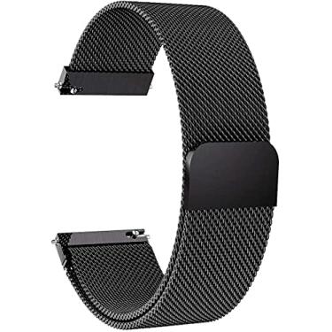 Imagem de Pulseira de relógio de 22 mm para Samsung Galaxy Watch 3 de 45 mm/Galaxy Watch de 46 mm/Gear S3 Frontier/Classic, pulseira magnética de metal milanês de liberação rápida para Garmin Venu 3/Venu 2