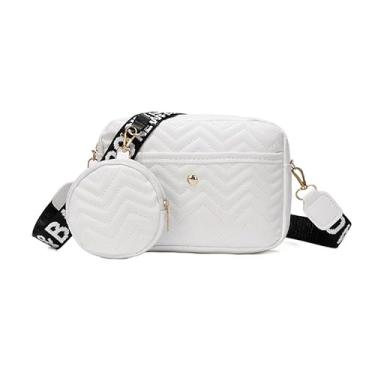 Imagem de Bolsas tiracolo acolchoadas para mulheres, bolsas de ombro de grife, bolsa pequena, Branco, Medium, Branca
