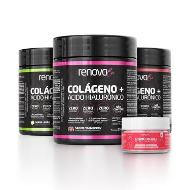 Imagem de 3 Potes Colágeno Verisol Renova Be + 1 Creme Facial Retinol
