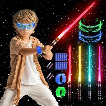 Imagem de Conjunto Light Up Sabers SANCO para crianças, pacote com 4 acessórios