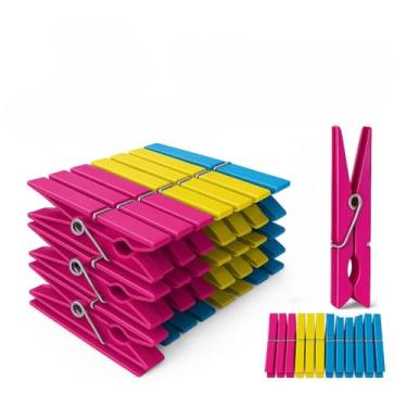 Imagem de 60/48 / 36/24 / 12 Prendedores Pregadores de Roupa em Plástico Reforçado - Cores Sortida(60)