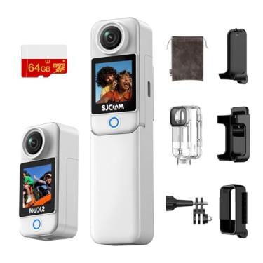 Imagem de SJCAM Combo padrão C300, câmera de ação de bolso 4K, potência de 7 horas, estabilização de 6 eixos, câmera corporal com tela de toque duplo para viagens, esportes, blog, impermeável, transmissão ao