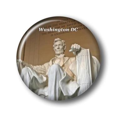 Imagem de Washington DC Lincoln Memorial ímã de geladeira adesivo 3D cristal vidro geladeira ímãs Washington DC cidade viagem colecionáveis lembrança presentes decoração geladeira
