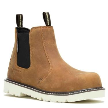 Imagem de Wolverine Bota feminina Revival impermeável com bico composto Romeo, Caju, 41