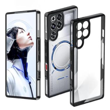 Imagem de Guizzcg Capa para Red Magic 11 Pro/11 Pro+, [não amarela] [proteção militar contra quedas] Capa rígida transparente de TPU macio à prova de choque capa protetora fina (transparente + preta)