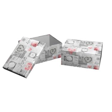 Imagem de Caixa para Presente Cartonada VMP – Kit 10 Unidades | Tamanhos Diversos | Motivo Love| Papelão Rígido Premium | Embalagem Elegante para Presentes e Lembranças