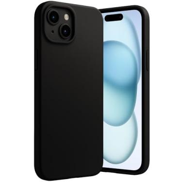 Imagem de Capa para iPhone 15 Capinha [Ultra Slim] com [Proteção de Camera], Case Anti Impacto e Resistente, Anti Riscos, Leve, Aveludada e Design Elegante (Preto)