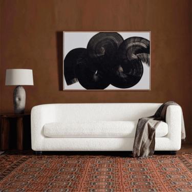 Imagem de Sofá 3 Lugares Luxo Recepção Escritório Sala De Estar E Tv Veneza 180cm Bouclé Branco- Mabe Magazine