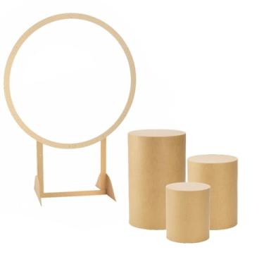 Imagem de Kit Trio De Cilindro Liso Para Festas Com Painel Grande 150x150 mdf cru