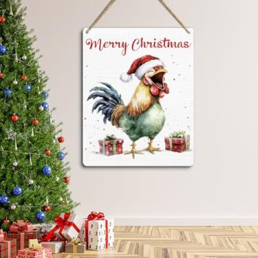 Imagem de Placa para decoração de porta Feliz Natal sazonal de inverno, arte de parede, decoração interna para banheiro, 23 x 18 cm