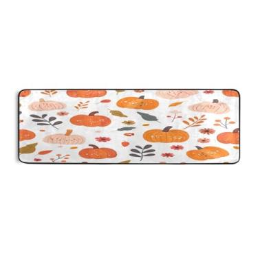 Imagem de Qilmy Tapete de corrida de abóbora colorido de Ação de Graças, 183 x 61 cm, antiderrapante, antifadiga, confortável, tapetes longos, para quarto, sala de estar, banheiro, corredores, entrywa475