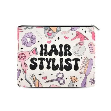 Imagem de Bolsa organizadora de acessórios de cabelo, bolsa de maquiagem para cabeleireiro, bolsas de cosméticos com zíper, bolsa de cabeleireiro, Branco 4, Tradicional