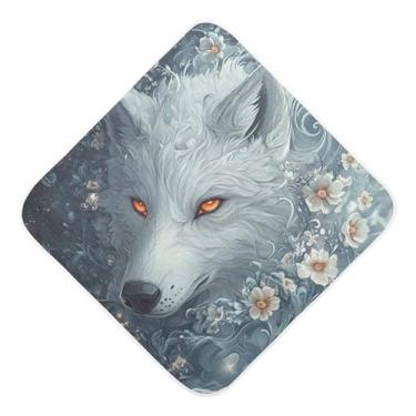 Imagem de STAYTOP Toalhas de bebê com capuz de musselina branca com olhos laranjas, toalha de banho super macia, toalhas de banho absorventes para banho recém-nascido unissex 76 x 76 cm