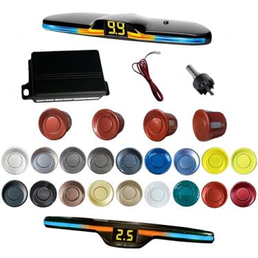 Imagem de SANDETOUN Kit de sensor de estacionamento kit de sensor de reserva sensor reverso para carro 18 opções de cores para sondas ajustável alarme volume profissional sensor de reversa para carro assistente