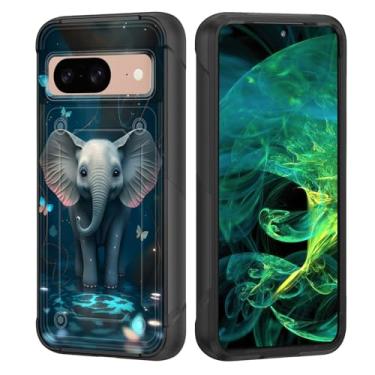 Imagem de wiaekosef Capa para Pixel 8, capa protetora resistente à prova de choque de policarbonato rígido de camada dupla e silicone macio à prova de choque para Google Pixel 8 de 6,2 polegadas, linda