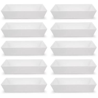 Imagem de 10 Travessas Retangular 3l Branca Grande Servir a Mesa Salada Sobremes