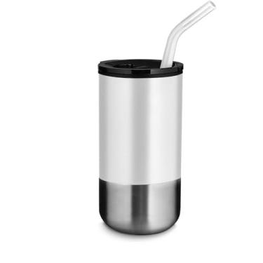 Imagem de Copo Inox Térmico com Tampa e Canudo 550ml - Branco