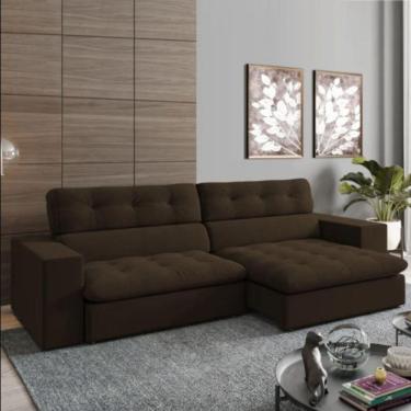 Imagem de Sofá 4 Lugares Sereno Retrátil / Reclinável - élpis Móveis Marrom