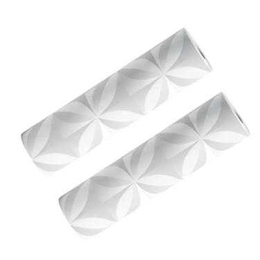 Imagem de Papel de Parede Adesivo PVC Estampa Folhas, 5m x 45cm, Cinza, Autoadesivo, 380g