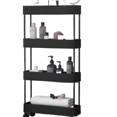 Imagem de Estante 4 Prateleiras Plastico Multiuso Com Rodinha Organizador