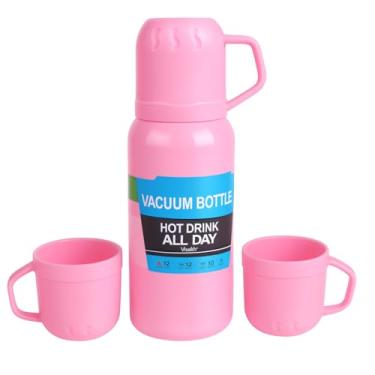 Imagem de Garrafa Térmica Café 500ml Inox + 3 Canecas | Mantém Quente - Rosa