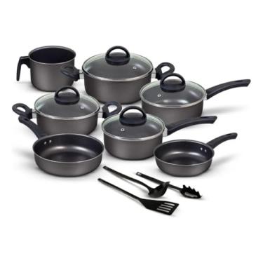 Imagem de Conjunto de panelas antiaderentes de 10 peças (preto)