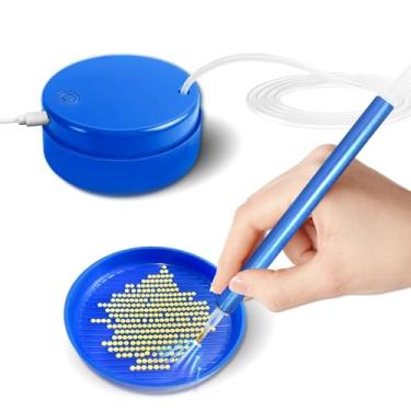 Imagem de Caneta elétrica de pintura de diamante, arte de diamante, pintura a vácuo com bandeja de armazenamento, ferramenta de sucção ajustável sem cera sem esforço, desempenho potente, modo de sono automático