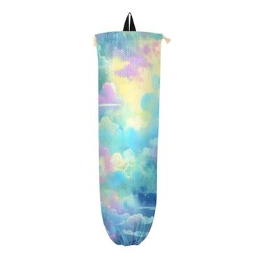 Imagem de Armazenamento de sacolas de supermercado Clouds and Stars in the Sky, dispensador de sacolas de supermercado, suporte de plástico para armário