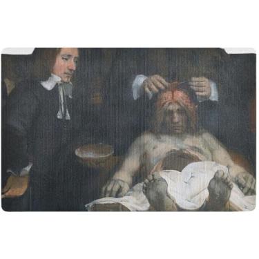 Imagem de TSENQUE Personalizado Rembrandt Anatomy Lesson Dr. Deijman Capacho engraçado bem-vindo fosco exterior antiderrapante tapete de entrada exterior tapete de chão impermeável 81,3 cm x 50,8 cm