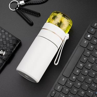 Imagem de Moyufoby Bule de chá de vidro com infusor, caneca de chá de viagem, infusor de chá solto portátil, xícara de chá com infusor e tampa, caneca de chá com infusor para copo de chá ao ar livre em casa