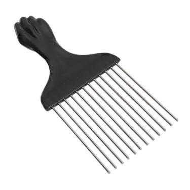 Imagem de Yinhing Picareta de Cabelo de Aço Inoxidável, Pente de Plástico Preto Com Estrutura de Agulha Durável para Desembaraçar, Cuidar e Modelar o Cabelo Masculino