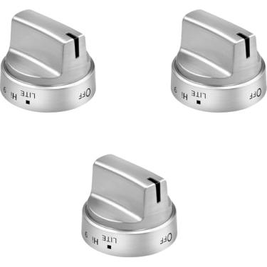 Imagem de Puxador de fogão de aço inoxidável 3 peças WB03X24818 compatível com substituições de maçanetas GE Stove / Fogão elétrico geral