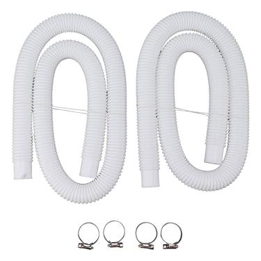 Imagem de Phefop Mangueiras de Piscina de Reposição Com Braçadeiras para Bombas de Natação Acima do Solo, Mangueira de Bomba de Piscina de 300/330/530/1000 Galões, Comprimento Ajustável para