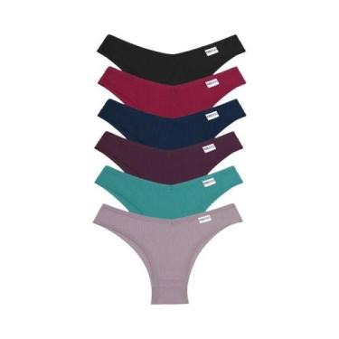 Imagem de Calcinhas De Biquíni Brasileiro Em Algodão Waffle Multicoloridas Para 