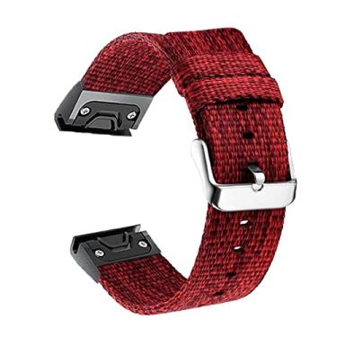 Imagem de MGTCAR 22 26mm pulseiras de relógio inteligente para Garmin Fenix 6 6X Pro 5X 5Plus 3HR Forerunner 935 945 pulseiras de liberação rápida pulseira de nylon (cor: vermelho, tamanho: Forerunner 935 945)