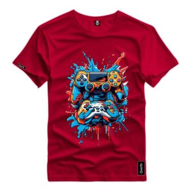 Imagem de Camisa Personalizada Algodão Controle Game Colorido Splash Top Camiset