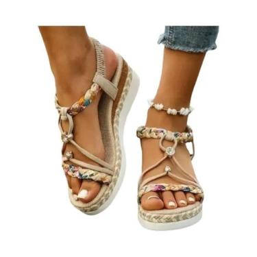 Imagem de Sandálias De Plataforma Com Tira Em T Coloridas Para Mulheres, Verão, 