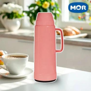 Imagem de Garrafa Térmica 1 Litro Rolha Mor ROSA - Chá Café Leite Agua Suco  - G