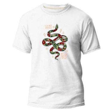 Imagem de Camiseta Básica Algodão Premium Estampa Digital Cobra e Rosa - Pavesi,