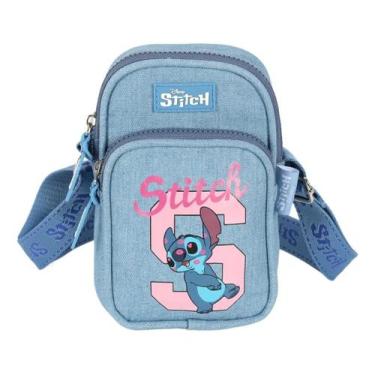Imagem de BOLSA BAG TRANSVERSAL STITCH DISNEY EFEITO JEANS COR AZUL Azul - Luxce