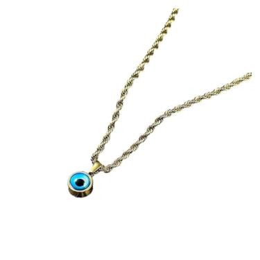 Imagem de Colar de aço inoxidável acessórios de joias no estilo dos olhos, 50cm, Acetato, Sem Pedra Preciosa