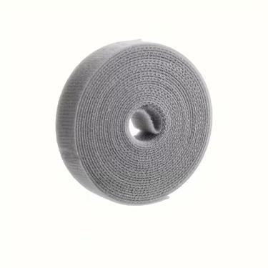 Imagem de 1 rolo de abraçadeiras reutilizáveis, 100,58 cm x 1,02 cm, organizador de cabos de nylon autoadesivo, fita de gerenciamento de cabos de mesa, acessórios pequenos práticos, cinza