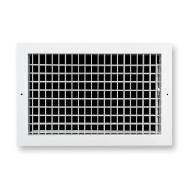 Imagem de Serve para grade de suprimento de ar ajustável de alumínio com abertura de duto 16x10 da Handua | À prova de ferrugem | Grade de cobertura de ventilação de registro para parede lateral e teto | Branco
