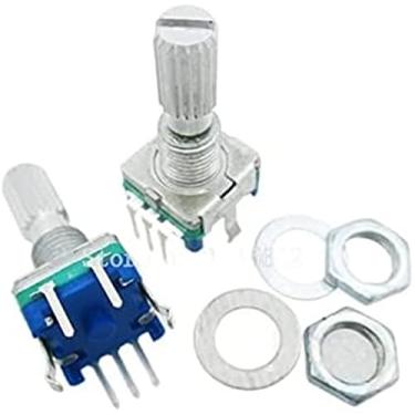 Imagem de Codificador de comutação, 5 peças, cabo de ameixa, 20 mm, interruptor de codificação de codificador/EC11/Potenciômetro digital com interruptor de 5 pinos Q