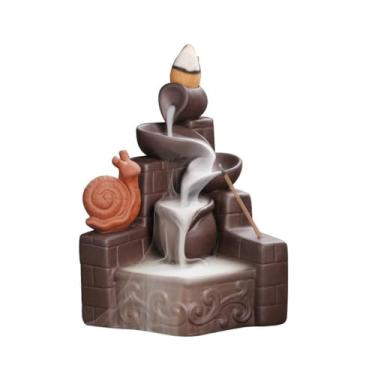 Imagem de Queimador de incenso de refluxo queimador de incenso de sândalo queimador de aromaterapia com fumaça ornamental interior escritório cerimônia de chá ornamentos incenso queimador de incenso