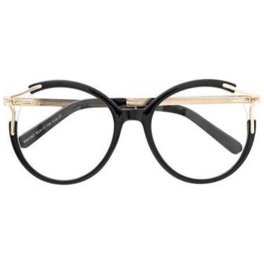 Imagem de Armação Óculos Grau E Sol Feminino Redondo Fox Around