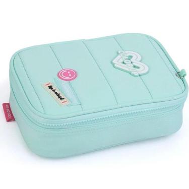 Imagem de Estojo Escolar Juvenil Box Quadriculado Color Up Life is Feminino Emoj